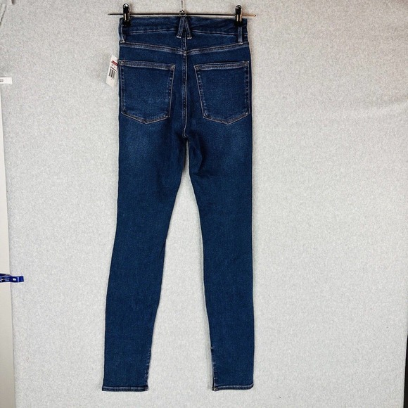 New Good American Good Womans 2 /26 Waist Crop Long Slit Ankle Distressed NWT - Picture 8 of 10